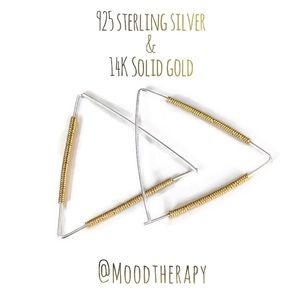 Triangle Wire Wrapped Hoop Earrings